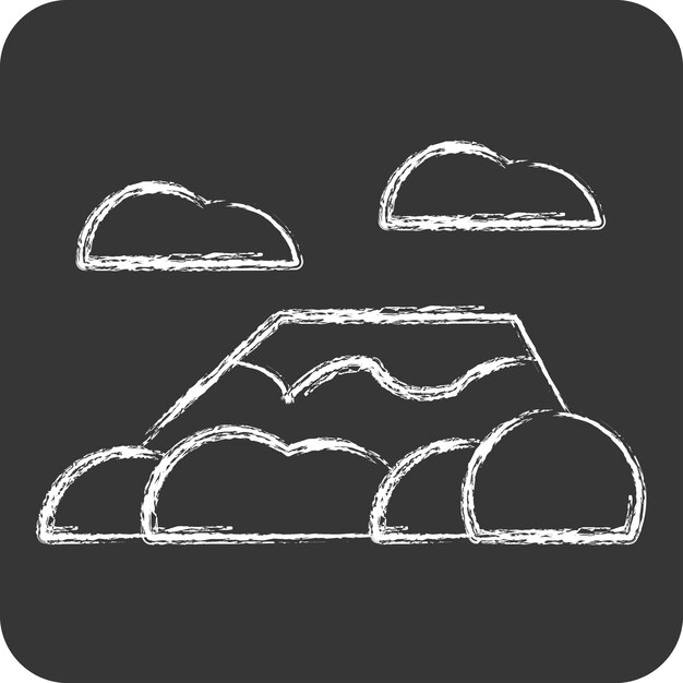 Vector icon mount kilimanjaro related to kenya symbol chalk style simple design editable simple illustration