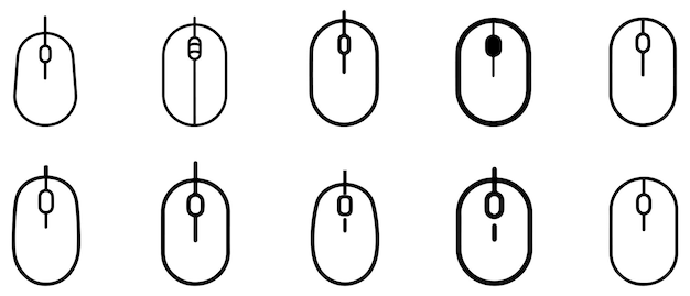 Icon muisknop computertechnologie pijl omtrek ontwerp