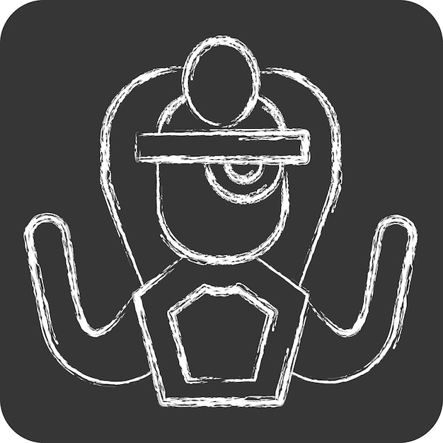 Икона мумия, связанная с символом Хэллоуина мелом Стиль простая иллюстрация дизайна