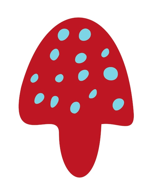 파란색 반점이 있는 아이콘 버섯 비행 Agaric 빨간색