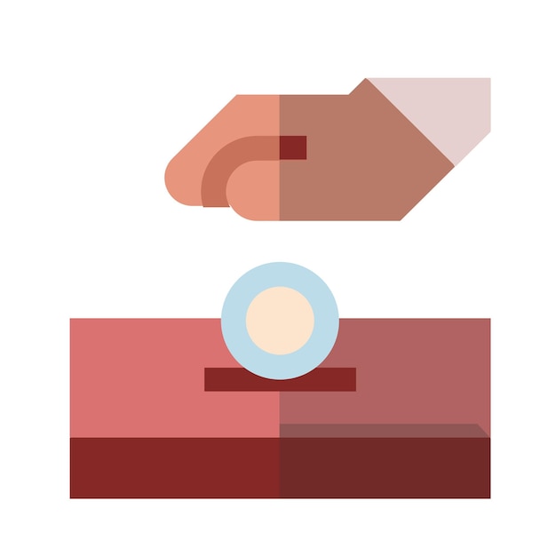 icon of Muslims giving alms in the charity box
