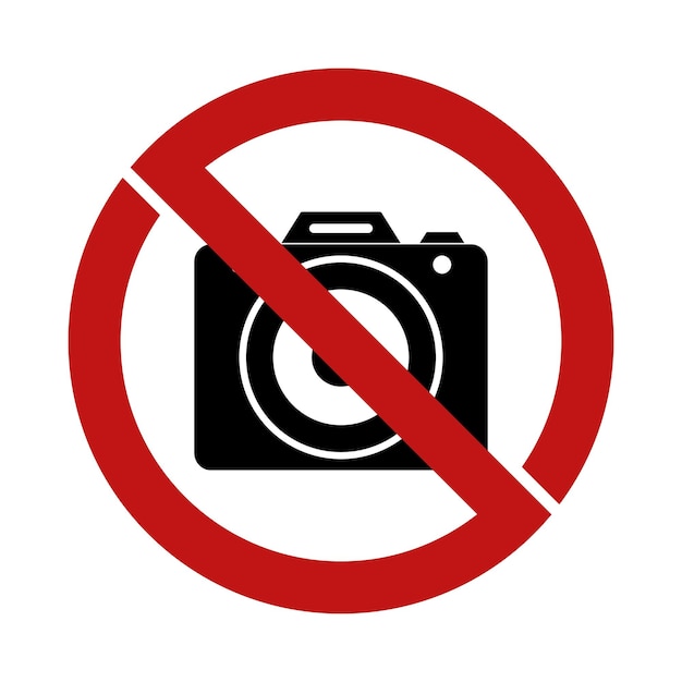 Vector icon no taking pictures or photographing no camera carrying symbol vector design