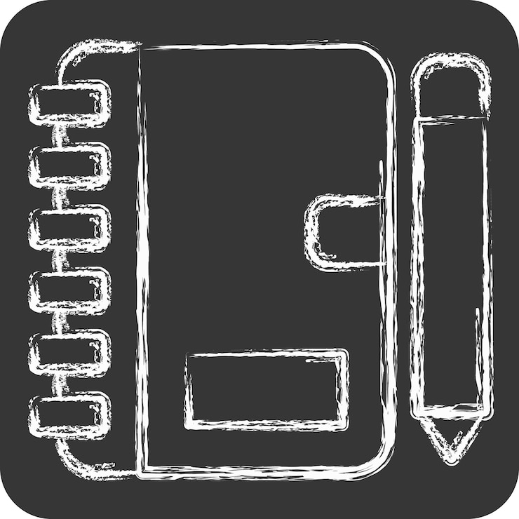 Vector icon notebook related to finance and tax symbol chalk style simple design illustration
