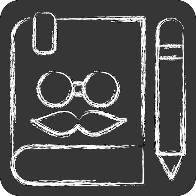 Vector icon notebook related to hipster symbol chalk style simple design editable simple illustration