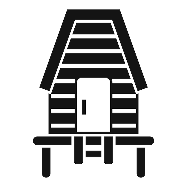 ベクトル 玄関のある田舎の小屋のアイコン