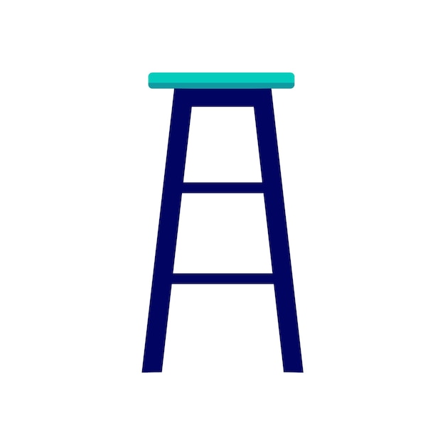バーのベクトル図の平らな背の高い椅子のアイコン
