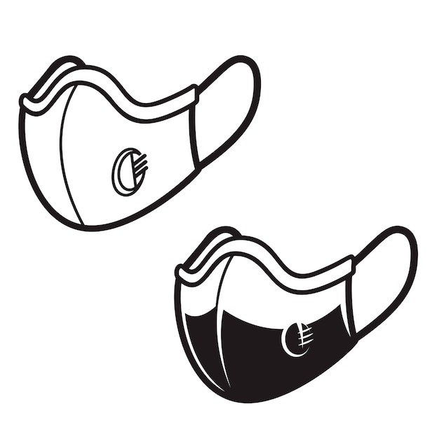 흰색 배경에 고립 된 의료 호흡기 마스크의 아이콘 우한 코로나 바이러스 테마 포스터 카드 배너 기호 벡터 일러스트 레이 션 디자인 요소
