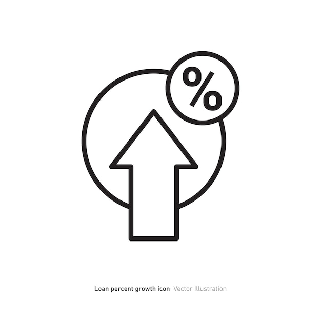 Icon ontwerp vector illustratie van de groeigaart van de leningpercentage