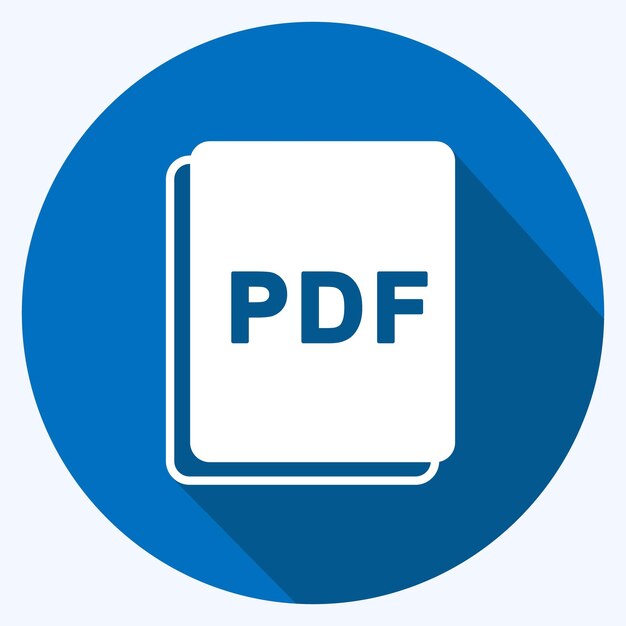 写真編集に適したアイコン Pdf シンボル 長い影のスタイルデザイン 編集可能