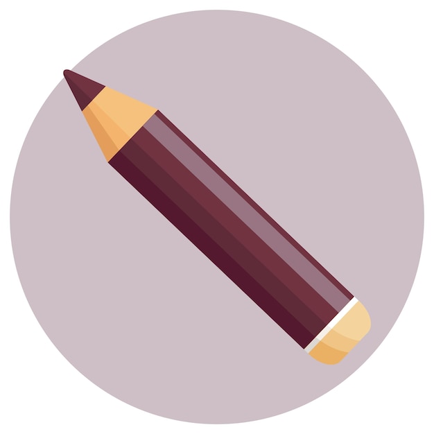 Icon pencil in burgundy colors Stationery Vector