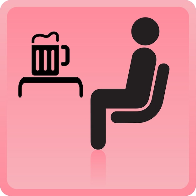 Vettore icona della persona in un bar con un boccale di birra