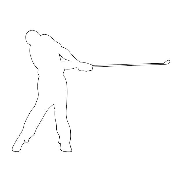 Vector icon of person playing golf vector illustration design