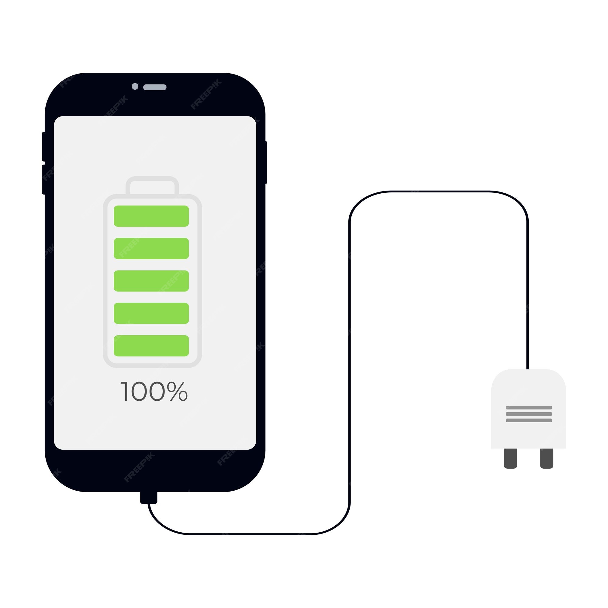 Premium Vector | The icon of the phone and charger a phone charger level  indicator fully charged