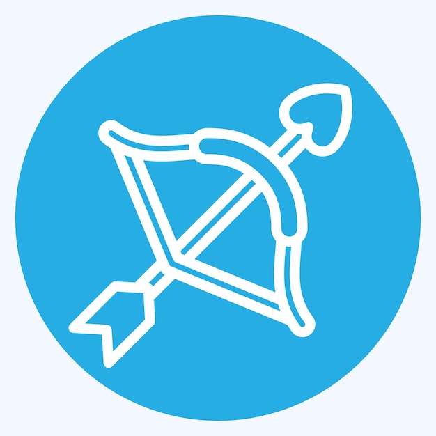 Icon Pijl gerelateerd aan Valentijnsdag symbool blauwe ogen stijl eenvoudig ontwerp bewerkbaar