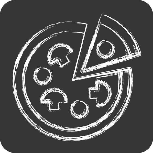 Icon Pizza suitable for education symbol chalk Style simple design editable design template