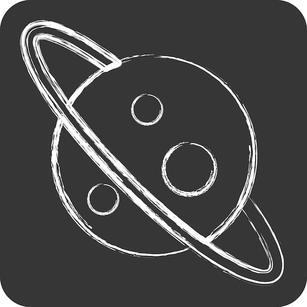 Vector icon planeet gerelateerd aan ruimtesymbool krijt stijl eenvoudig ontwerp bewerkbaar eenvoudige illustratie