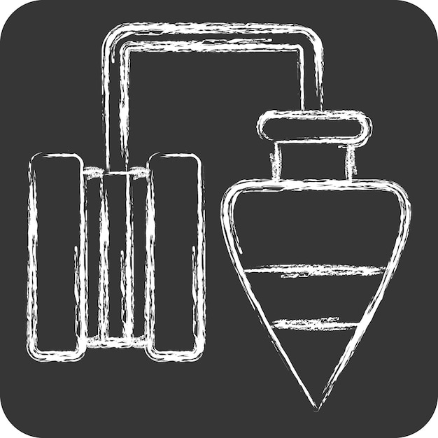 Vector icon plumb bob related to construction symbol chalk style simple design editable simple illustration