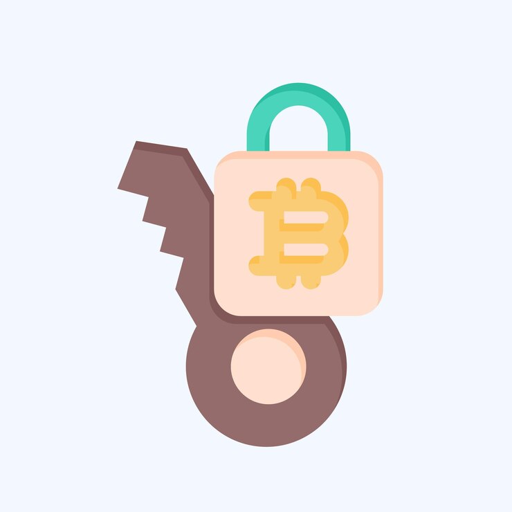 Vector icon private key related to cryptocurrency symbol flat style