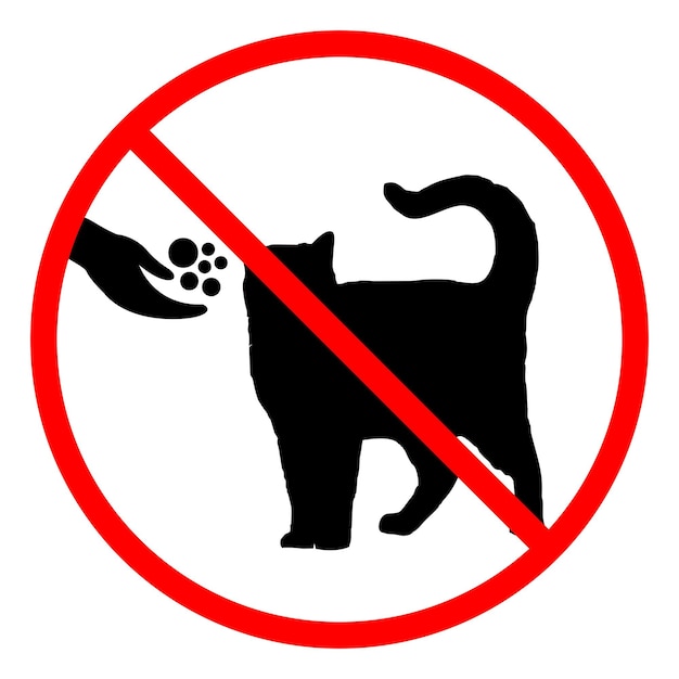 Vector icon prohibited from feeding animals