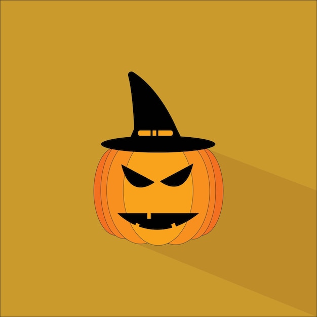 Icon pumpkin halloween with hat vector