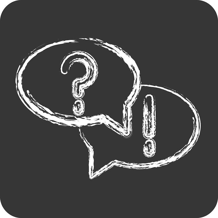 Vector icon question and answer related to education symbol chalk style simple design editable simple illustration