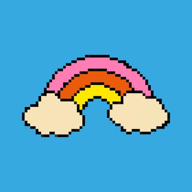 Icon rainbow in pixel style