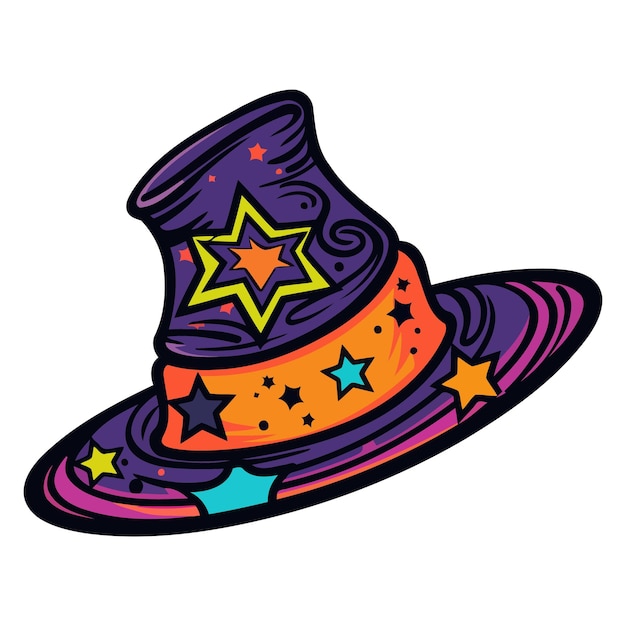 An icon representing a Halloween witch hat in vector format suitable for illustrating