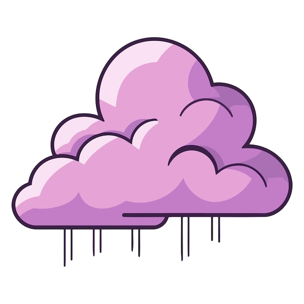 An icon representing a rain cloud in vector format suitable for illustrating