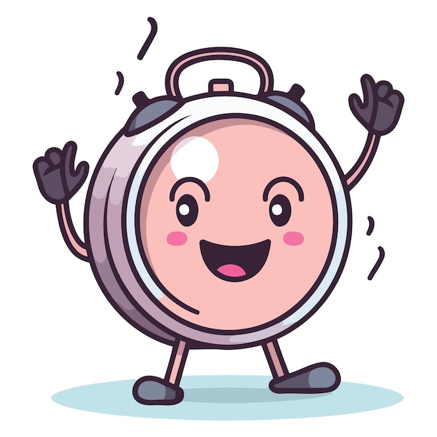 Vector an icon representing a retro alarm clock in cartoon style suitable for illustrating