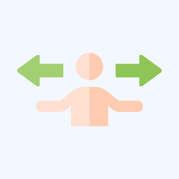 Icon Richting gerelateerd aan keuze symbool platte stijl eenvoudige illustratie