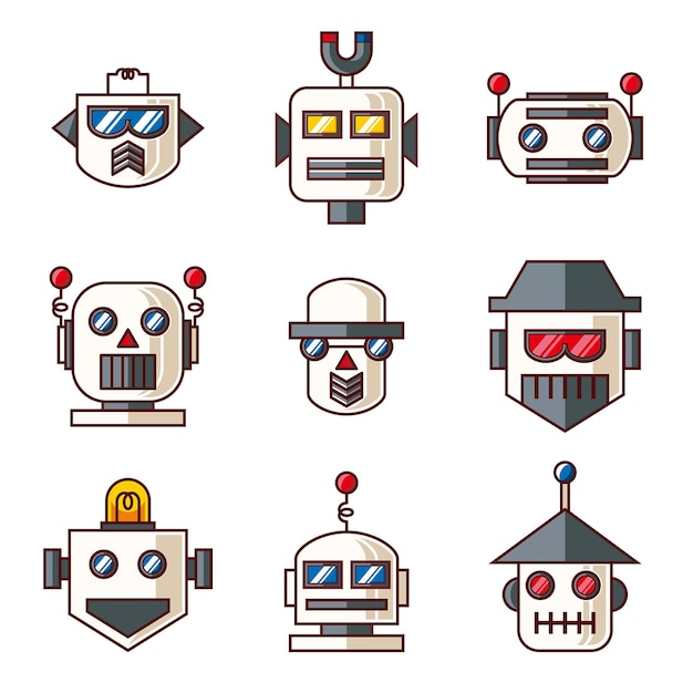 icon robot head retro classic vintage