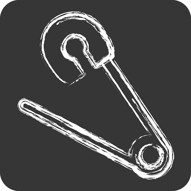 Вектор icon safety pin suitable for education symbol chalk style simple design editable design template vector