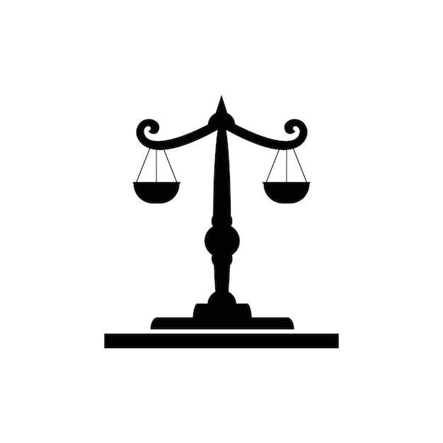 Icon of scales of law and justice for weight of legal judge