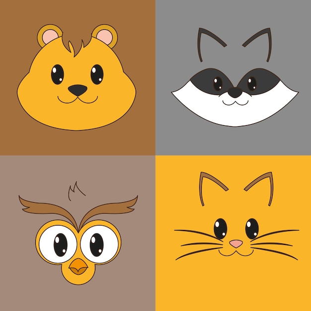 Vettore icon set cartoni animati