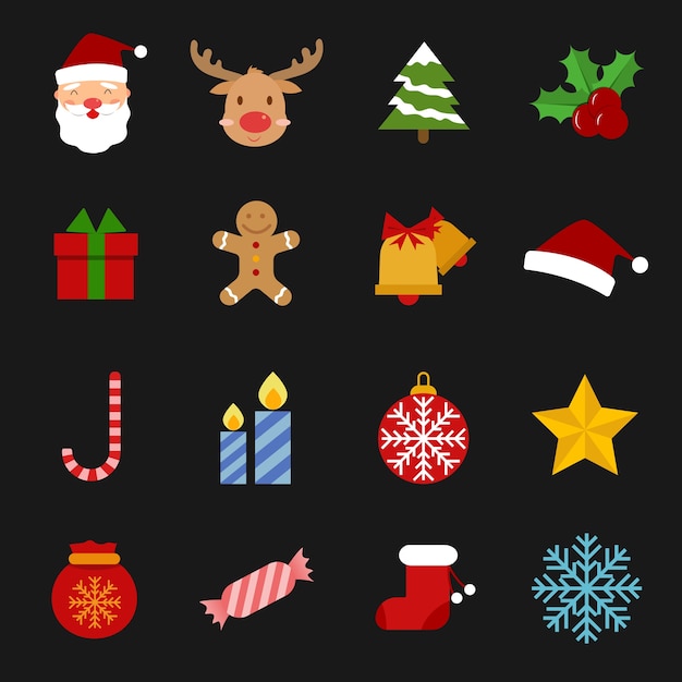 Icon set of christmas.vector illustration.