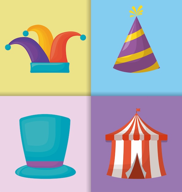 Icon set Circus carnaval concept