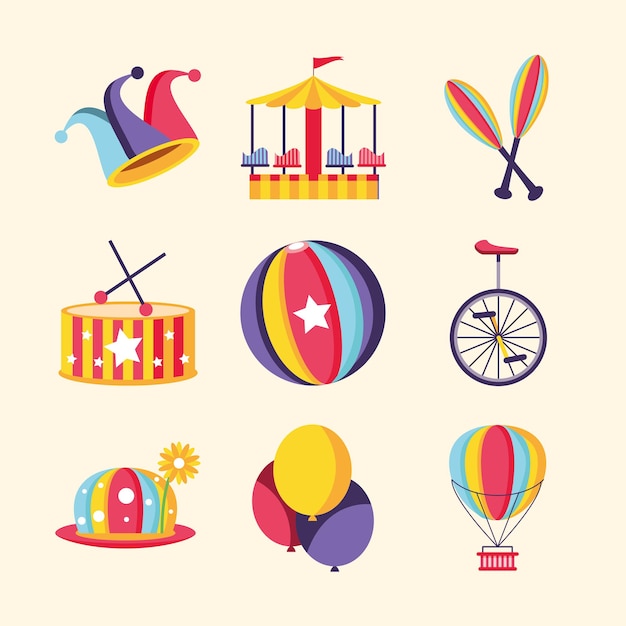 Vector icon set circus