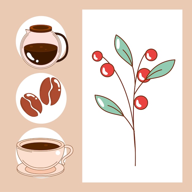 Vector icon set coffee