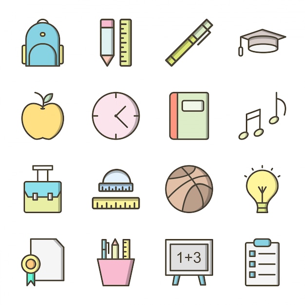 Icon set of education for personal and commercial use