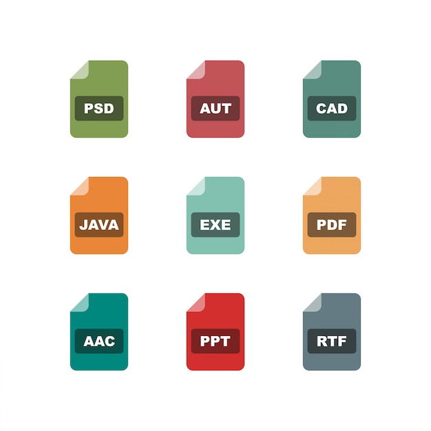 Icon set of file formats