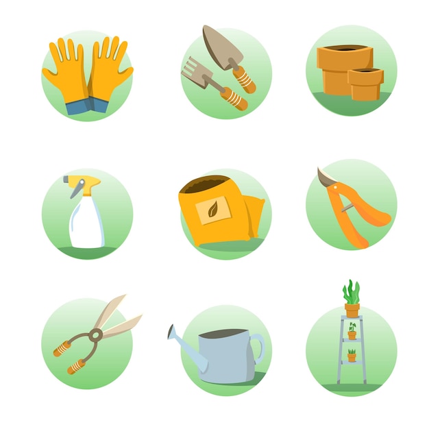 Icon set gardening