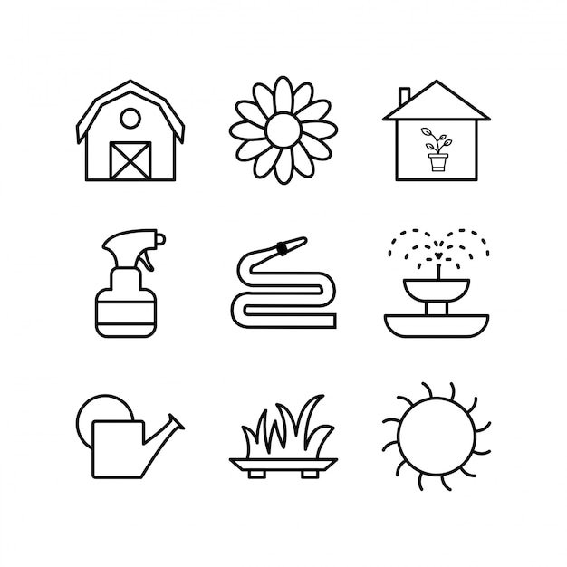 Icon Set Of gardening 