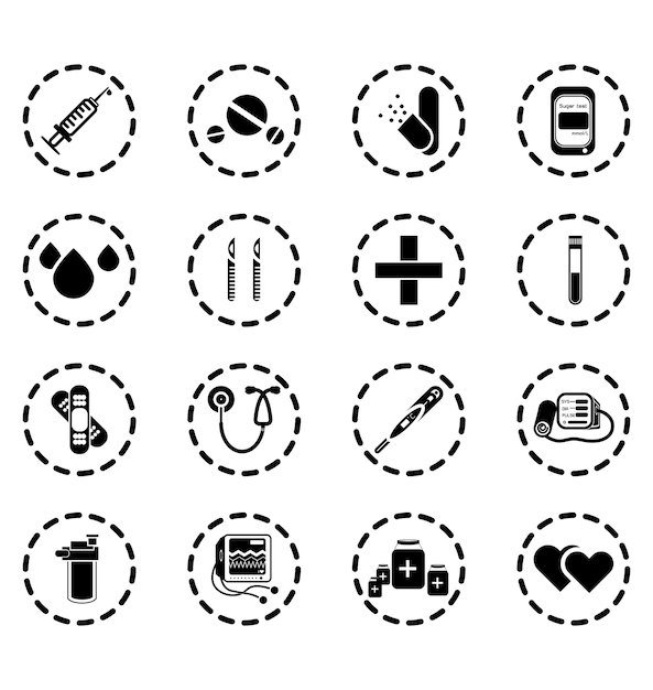 Vector icon set geneeskunde