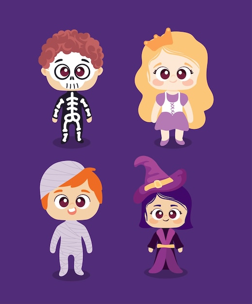 Icone impostate costumi di halloween