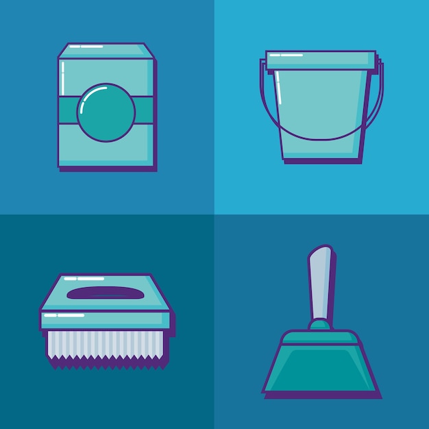 icon set of house cleaning concept 