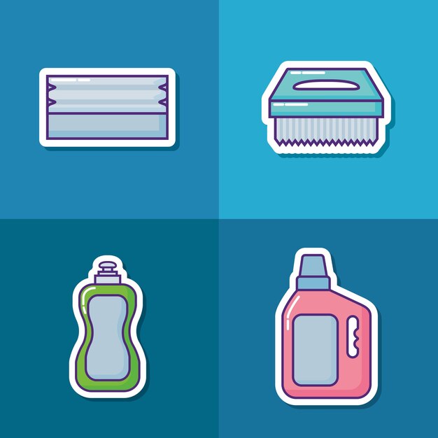 icon set of house cleaning concept