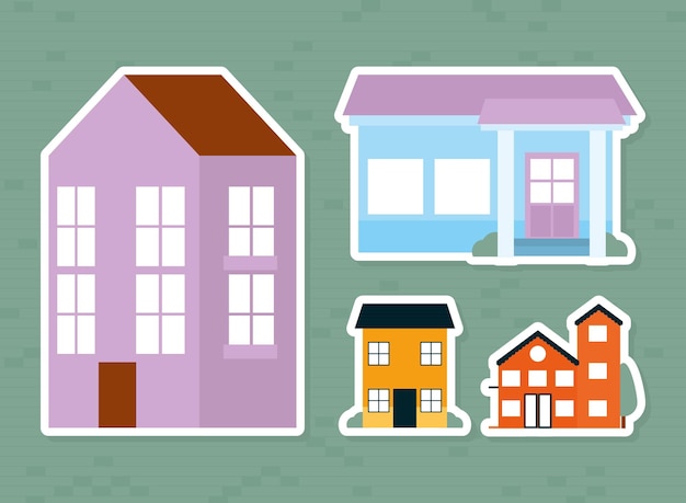 Icon set of houses