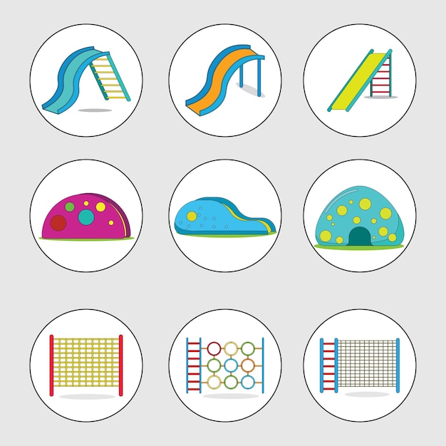 Icon Set of Playground Vector