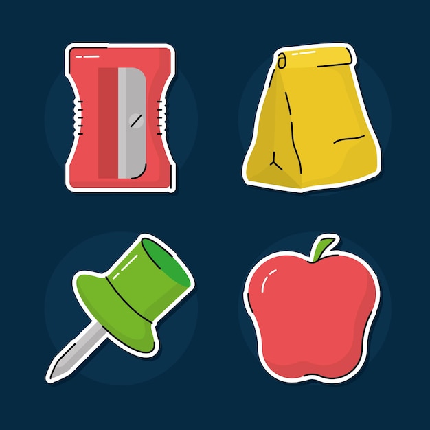 Icon set of school