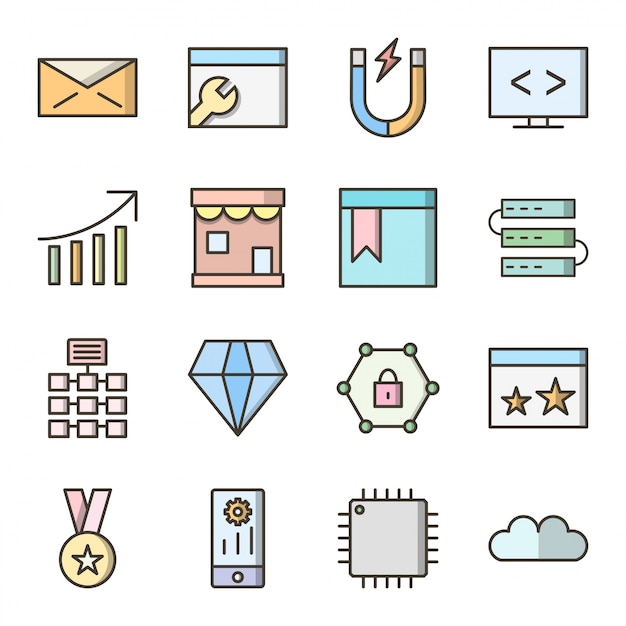 Icon set of search engine optimization for personal and commercial use